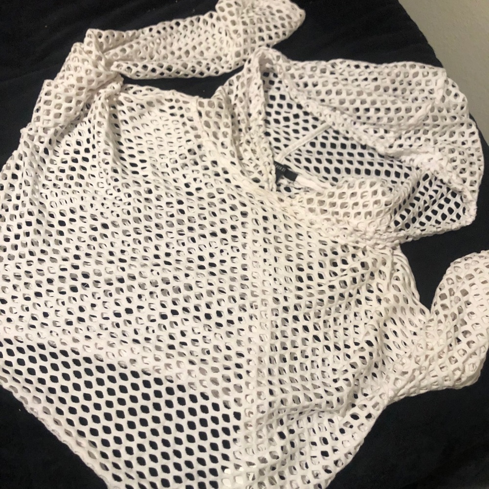 mesh cropped hoodie